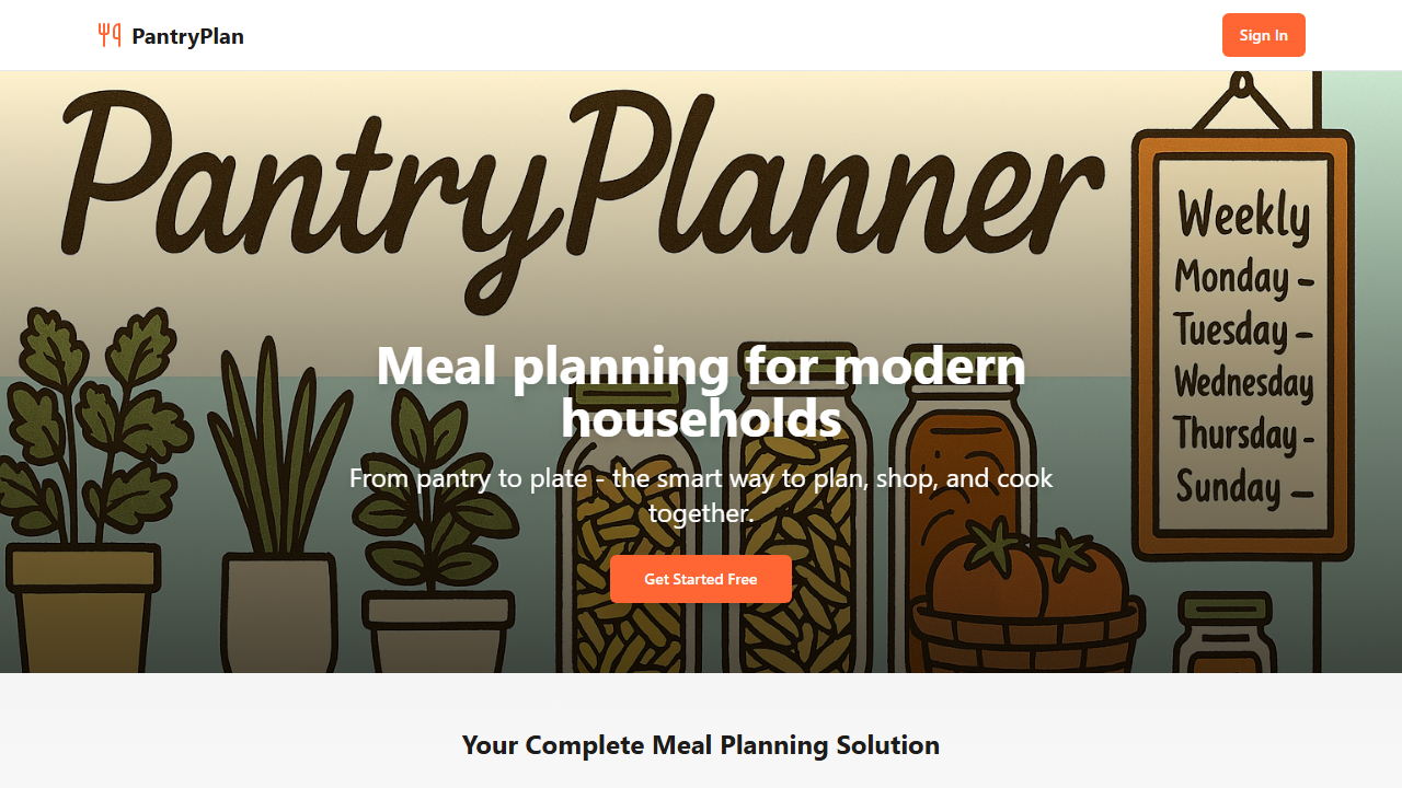 PantryPlan — meal planning for modern households, built by PickBits.AI