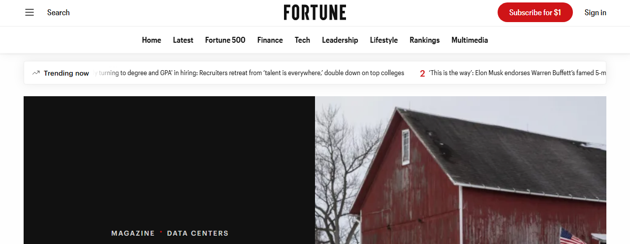 Fortune coverage of Saline Township Michigan voting against the OpenAI/Oracle Stargate data center