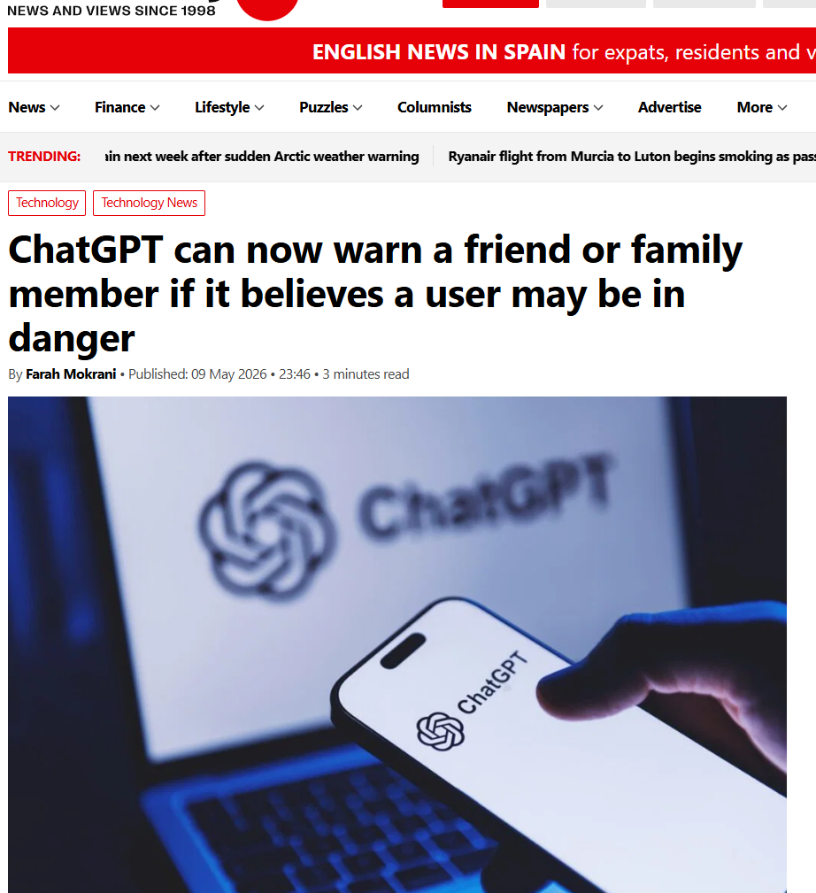 ChatGPT Trusted Contact safety feature alerts a designated person if a conversation flags a crisis