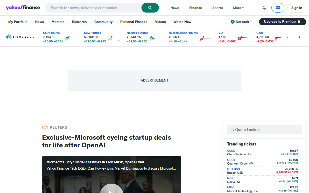 Reuters coverage of Microsoft shopping AI startups to power Copilot after OpenAI