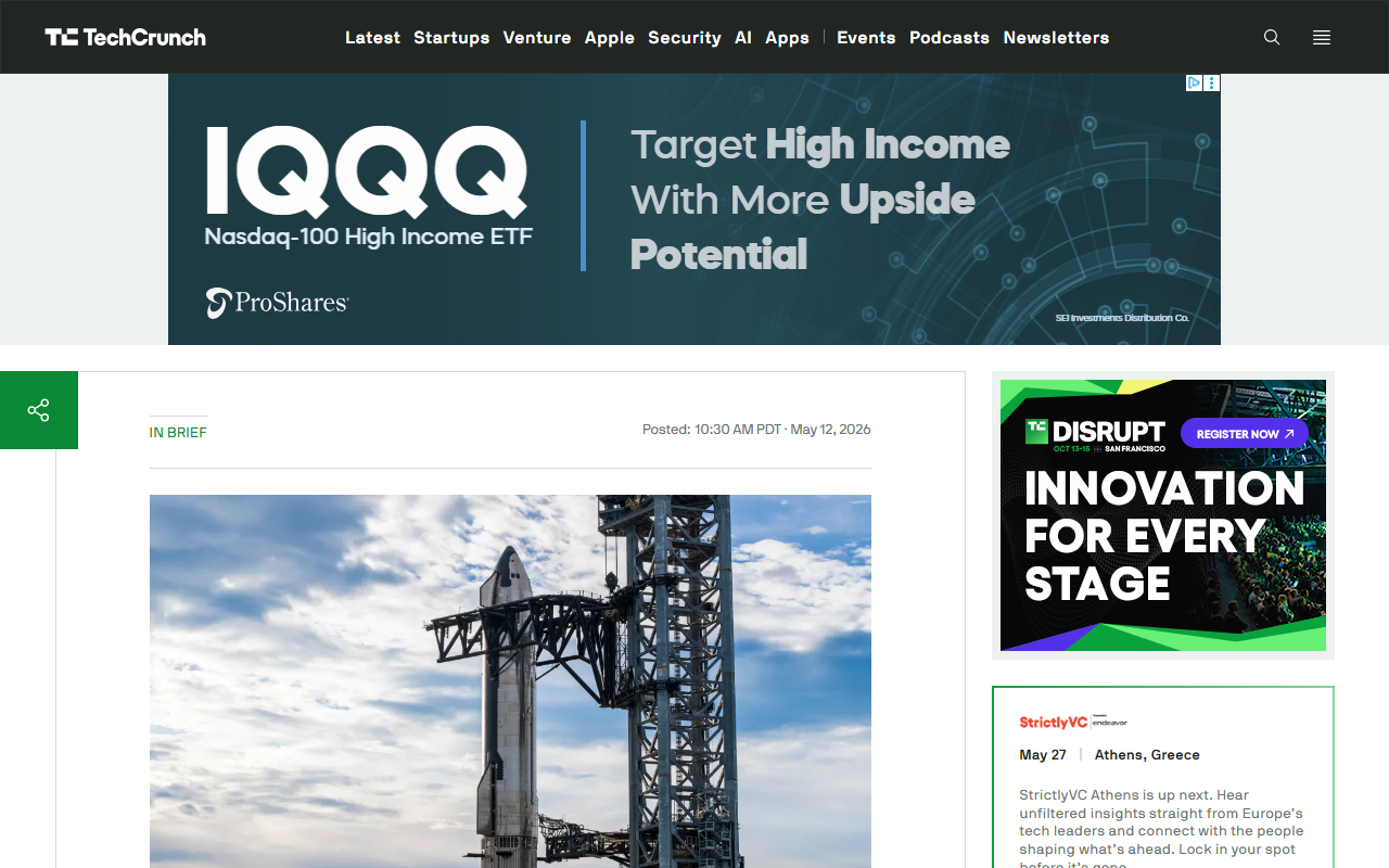 TechCrunch coverage of Google and SpaceX in talks for orbital data centers