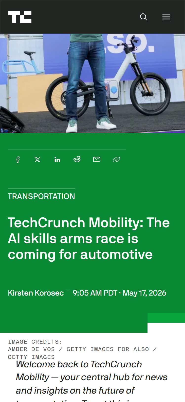 TechCrunch coverage of General Motors AI skills profile for replacing IT workers after layoff