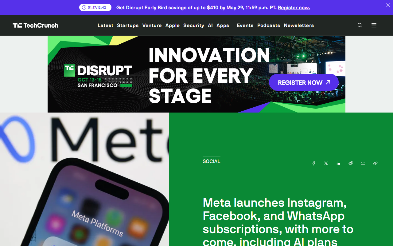 Meta officially launches Meta One paid tiers: AI features locked behind $7.99-$19.99/month