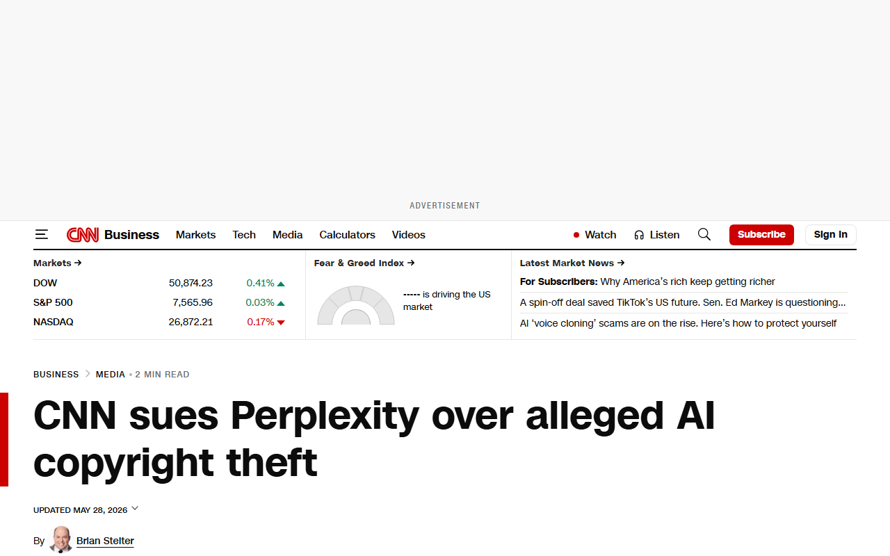 CNN files federal lawsuit against Perplexity AI for scraping 17,000 stories and Comet Plus trademark claim